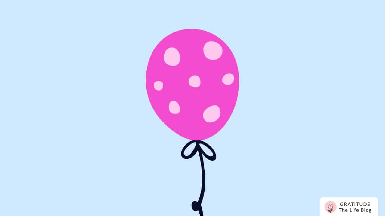 Image with illustration of a pink balloon
