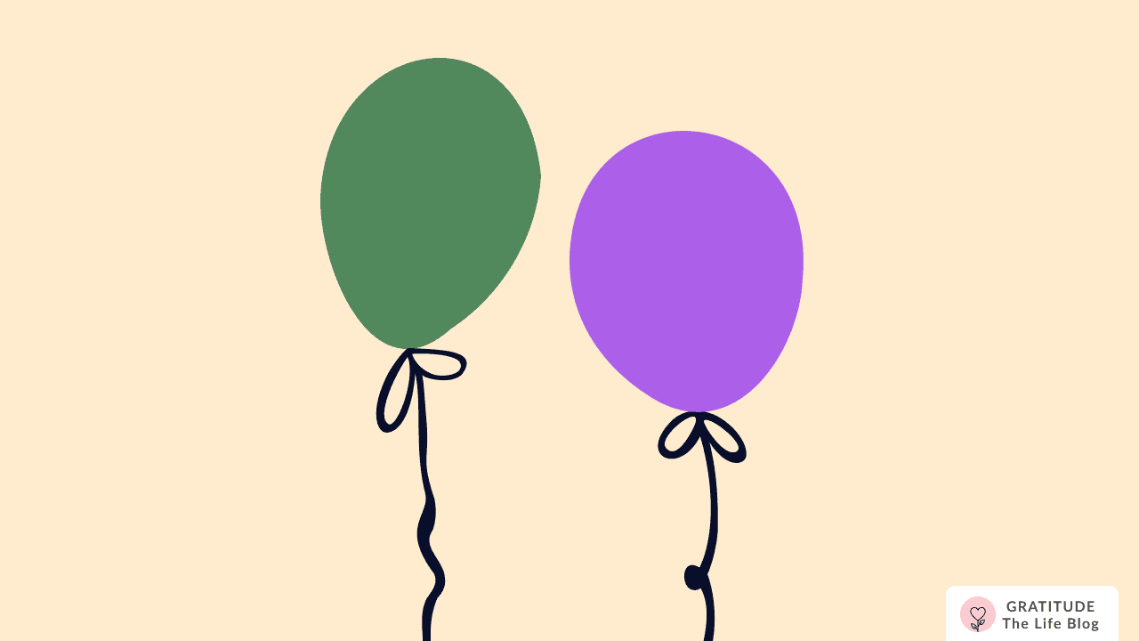 Image with illustration of two balloons