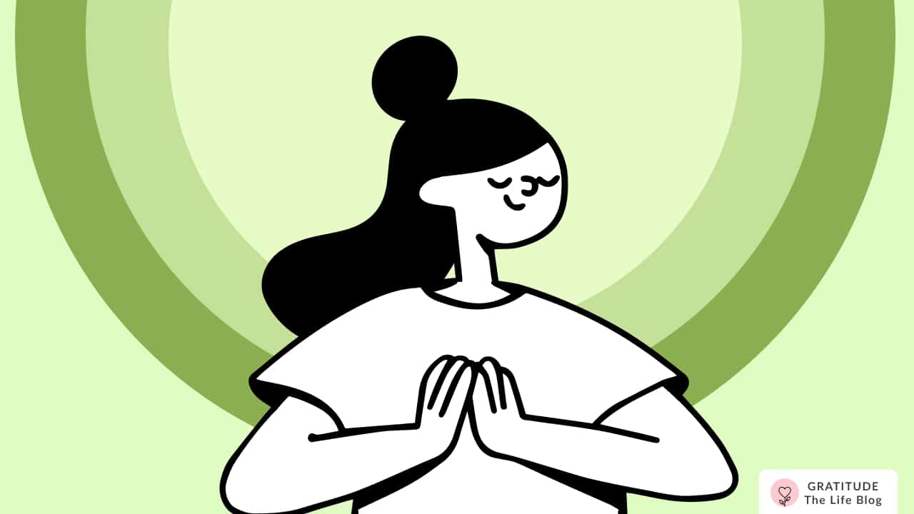 Image with illustration of a person feeling mindful