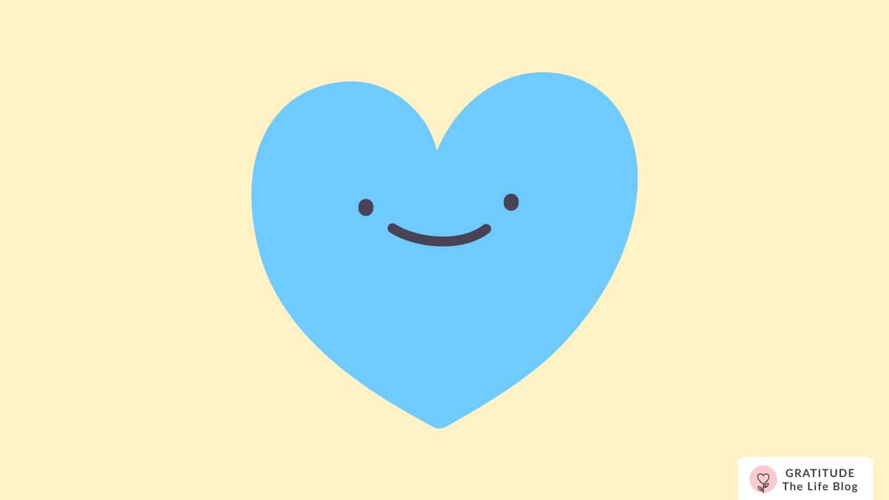 Illustration of a smiling blue heart