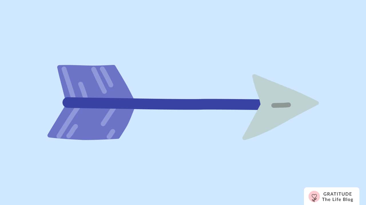 Image with illustration of a blue arrow