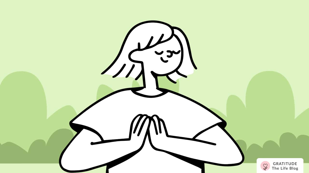 Image with illustration of a person meditating