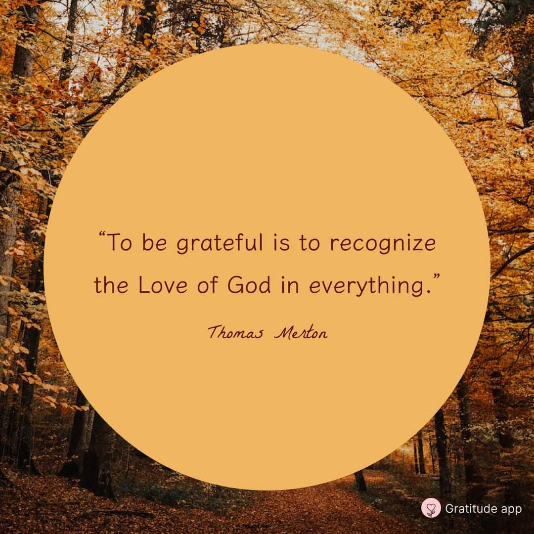 Image with thanksgiving quotes by Thomas Merton