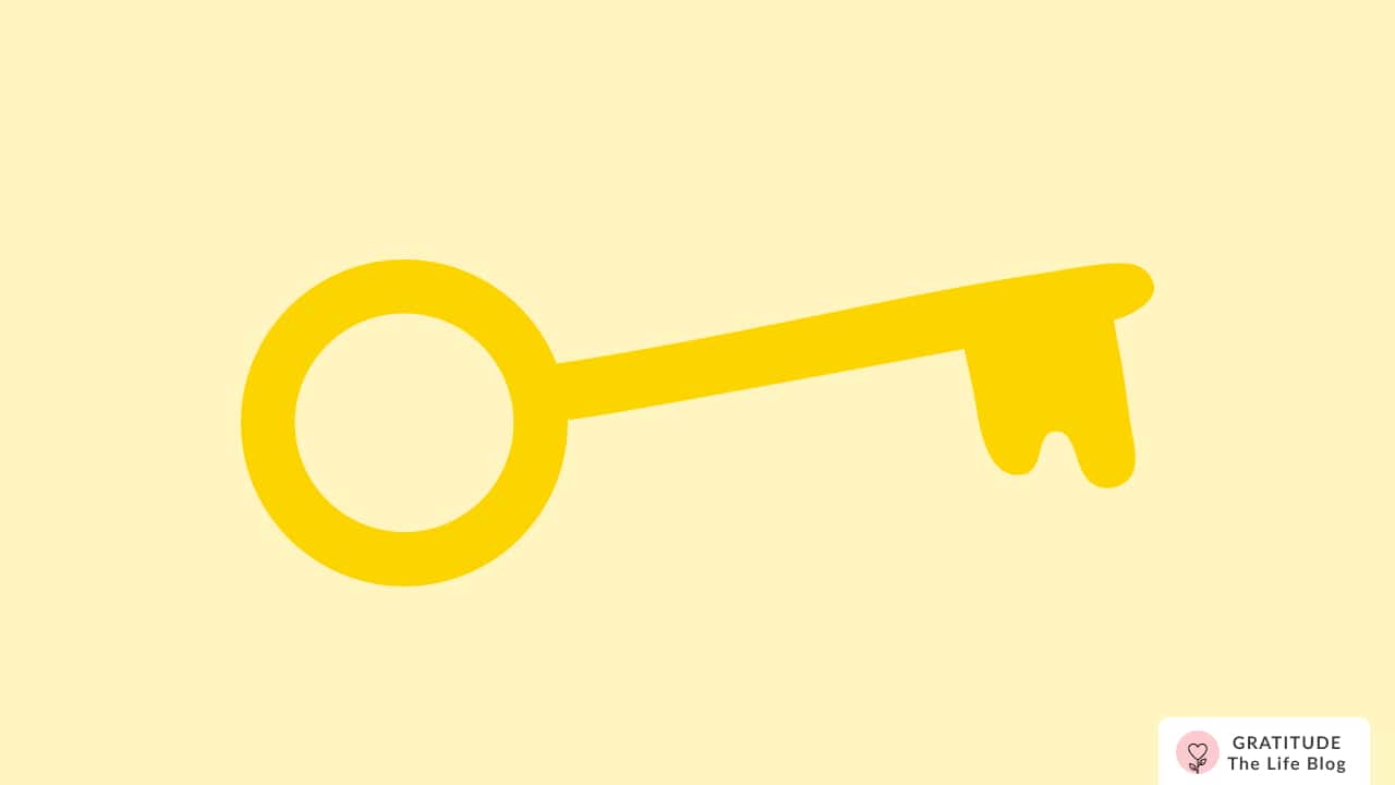 Image with illustration of a golden key