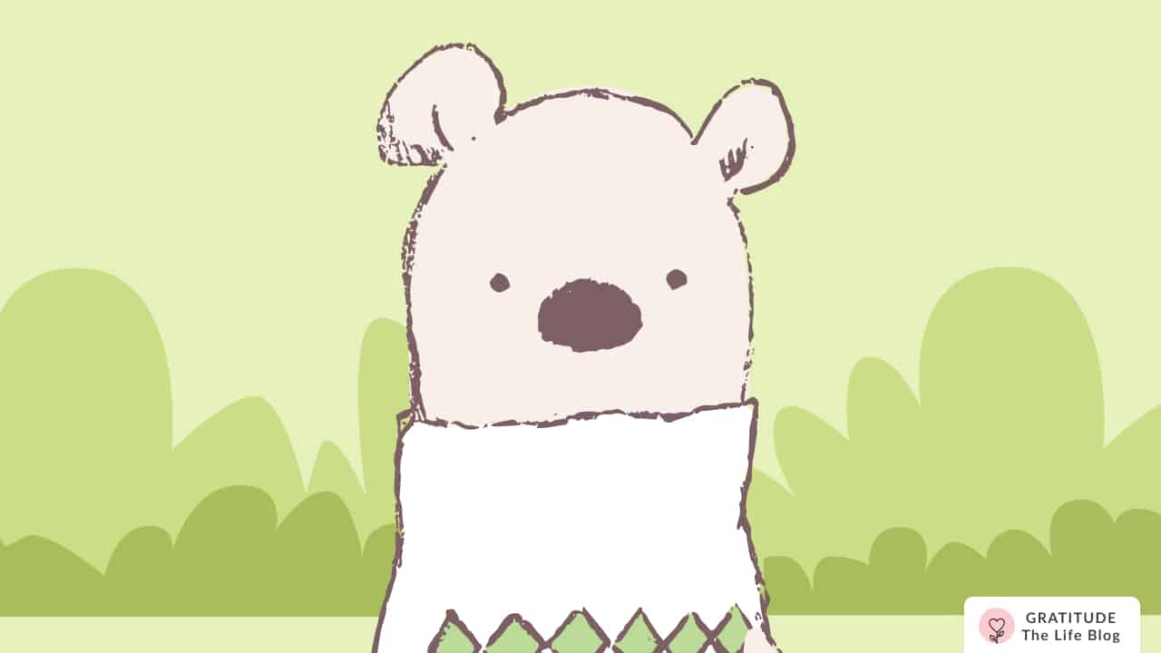 Image with illustration of white bear