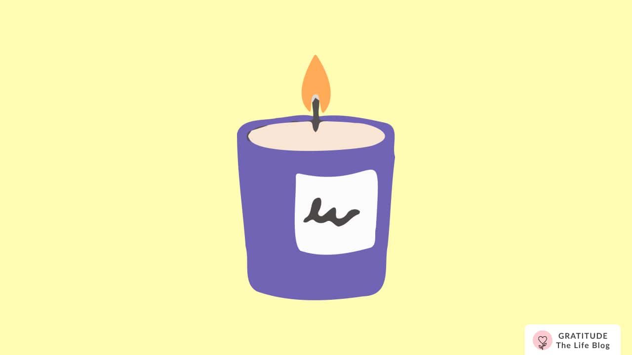 Image with illustration of a candle