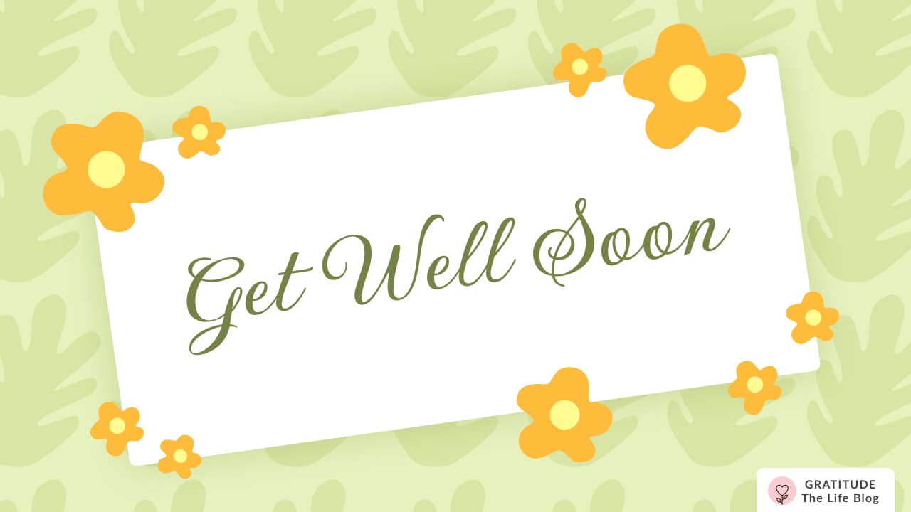 Image with illustration of get well soon card