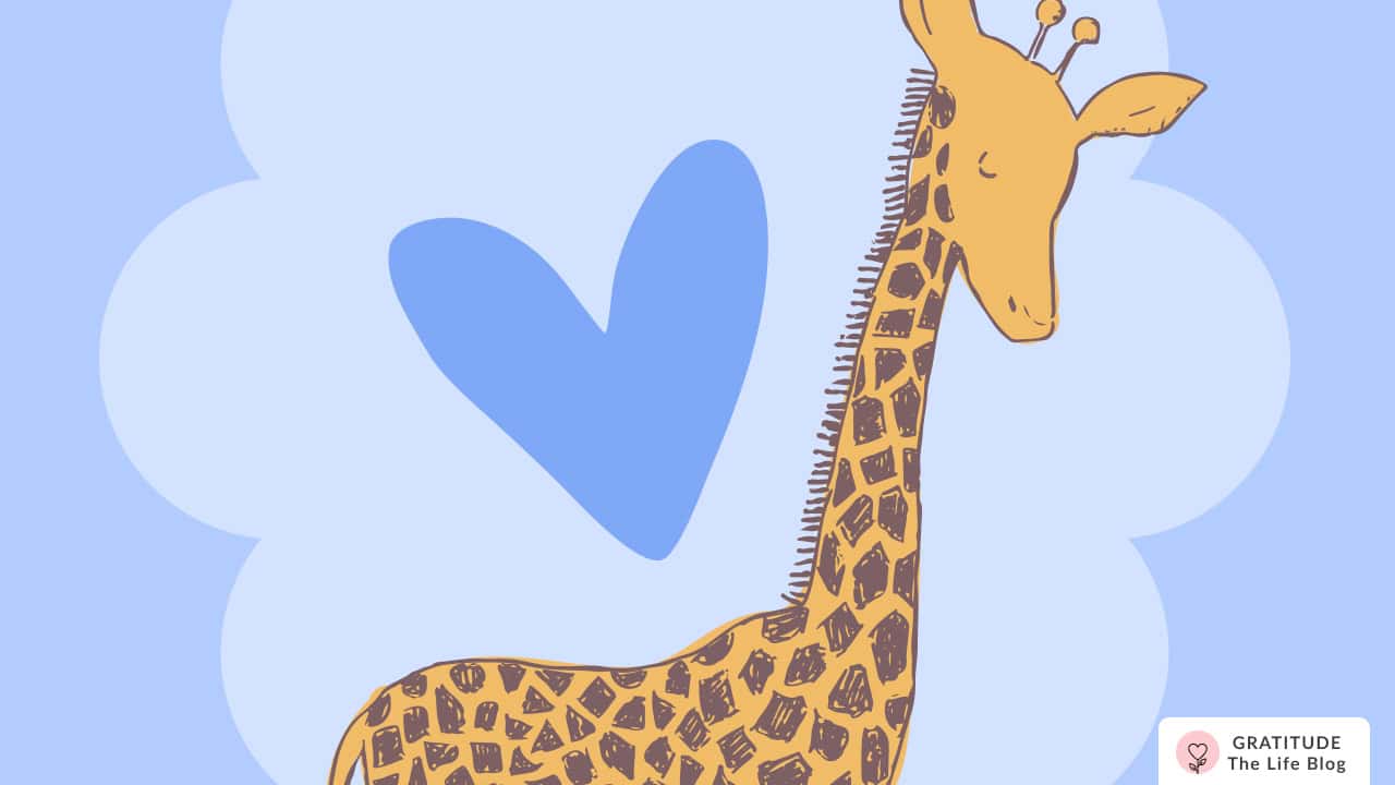 Image with illustration of a giraffe