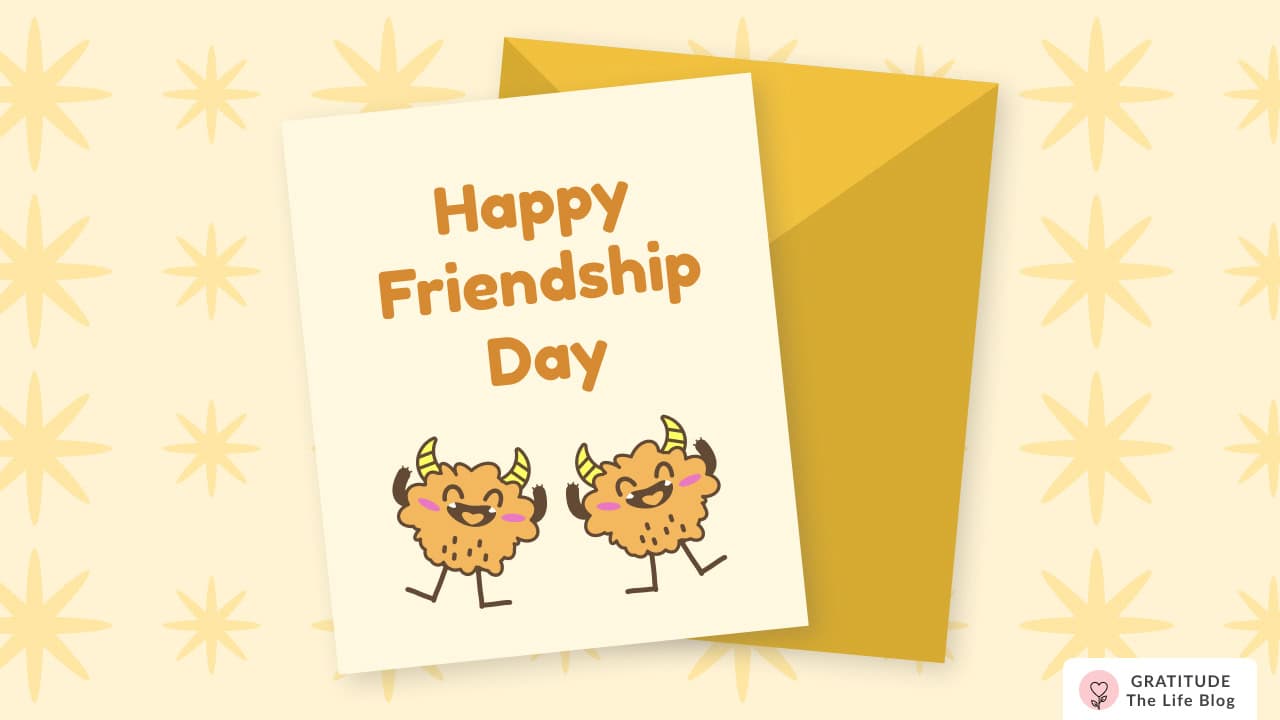 Image with Illustration of a Happy Friendship Day card