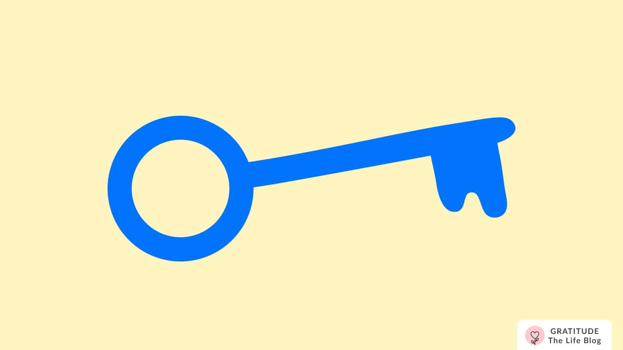 Image with illustration of a blue key