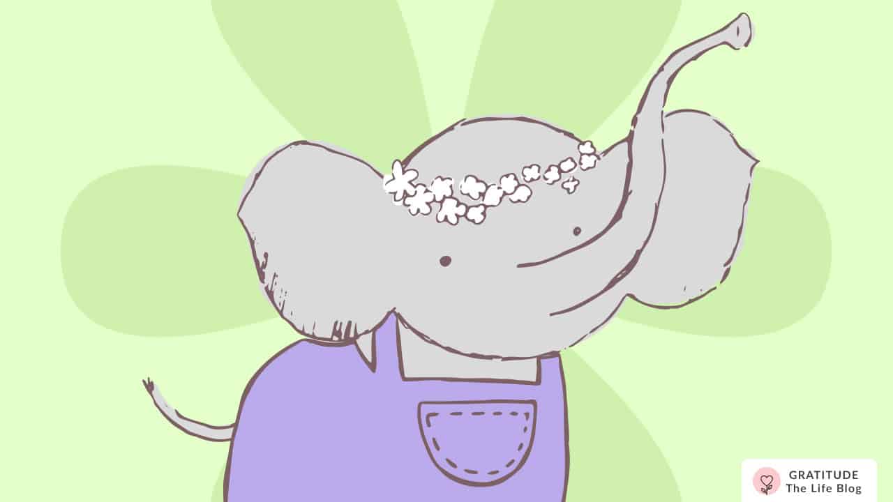 Image with illustration of a baby elephant