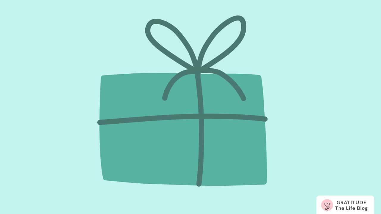 Image with illustration of a green gift box